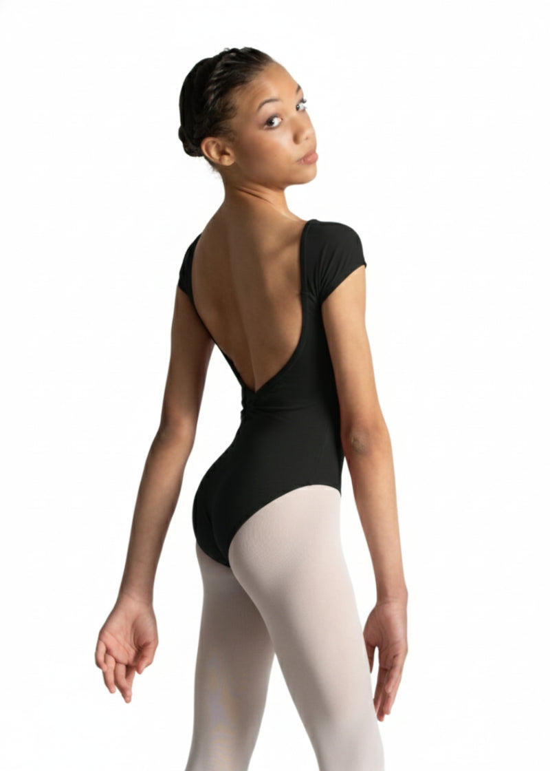 Frida Cap Sleeve Leotard (Noir)