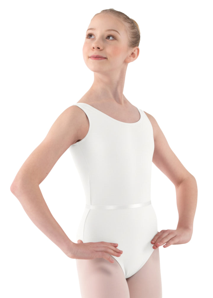 Maité Youth Tank Leotard (Blanc)