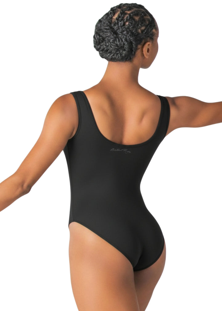 Tiah Compression Scoop Back Tank Leotard (Noir)
