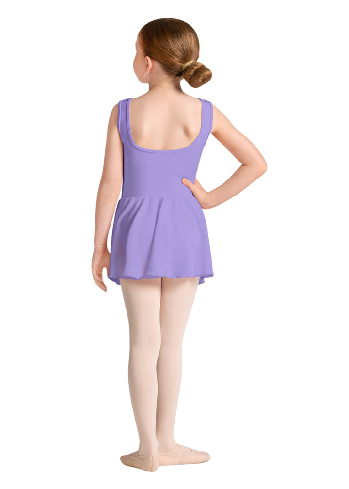 Bloch youth Helena tank dance dress in light purple with scoop back.