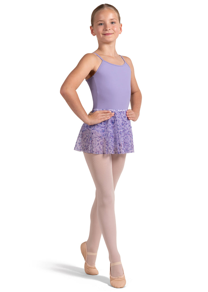 Floral Printed Mesh Youth Pull-On Skirt (Lilac Haze)