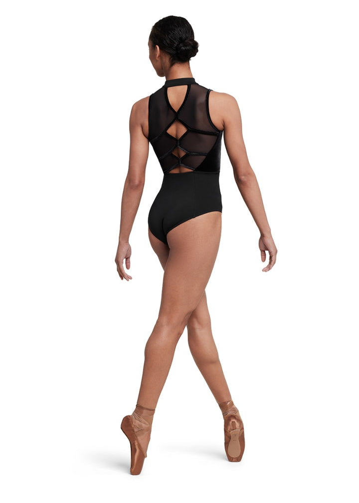 Elosie Zip Front Leotard (Black)