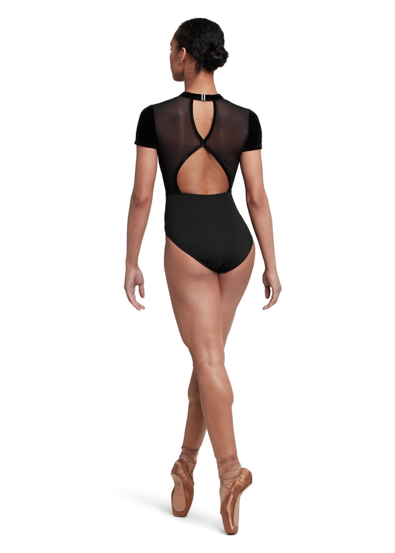 Gia Cap Sleeve Leotard (Black)