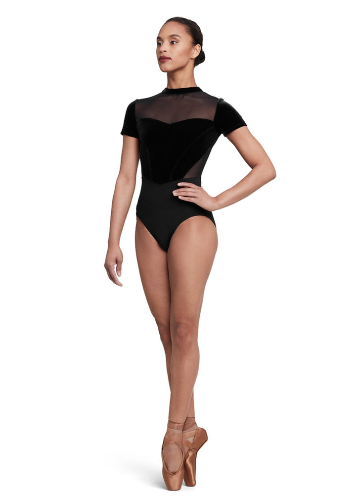 Gia Cap Sleeve Leotard (Black)