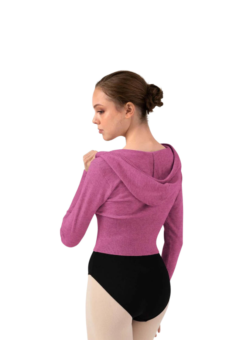 Bloch women's Orion cropped knit zip-up hoodie in pink
