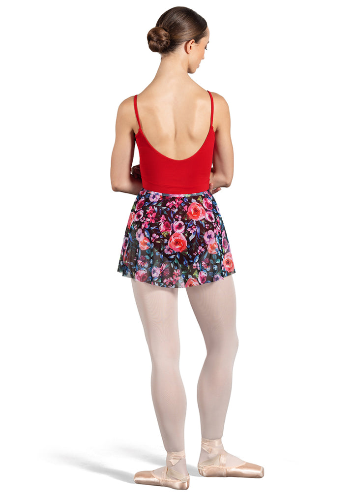 Floral Printed Mesh Pull-On Skirt (Rose)