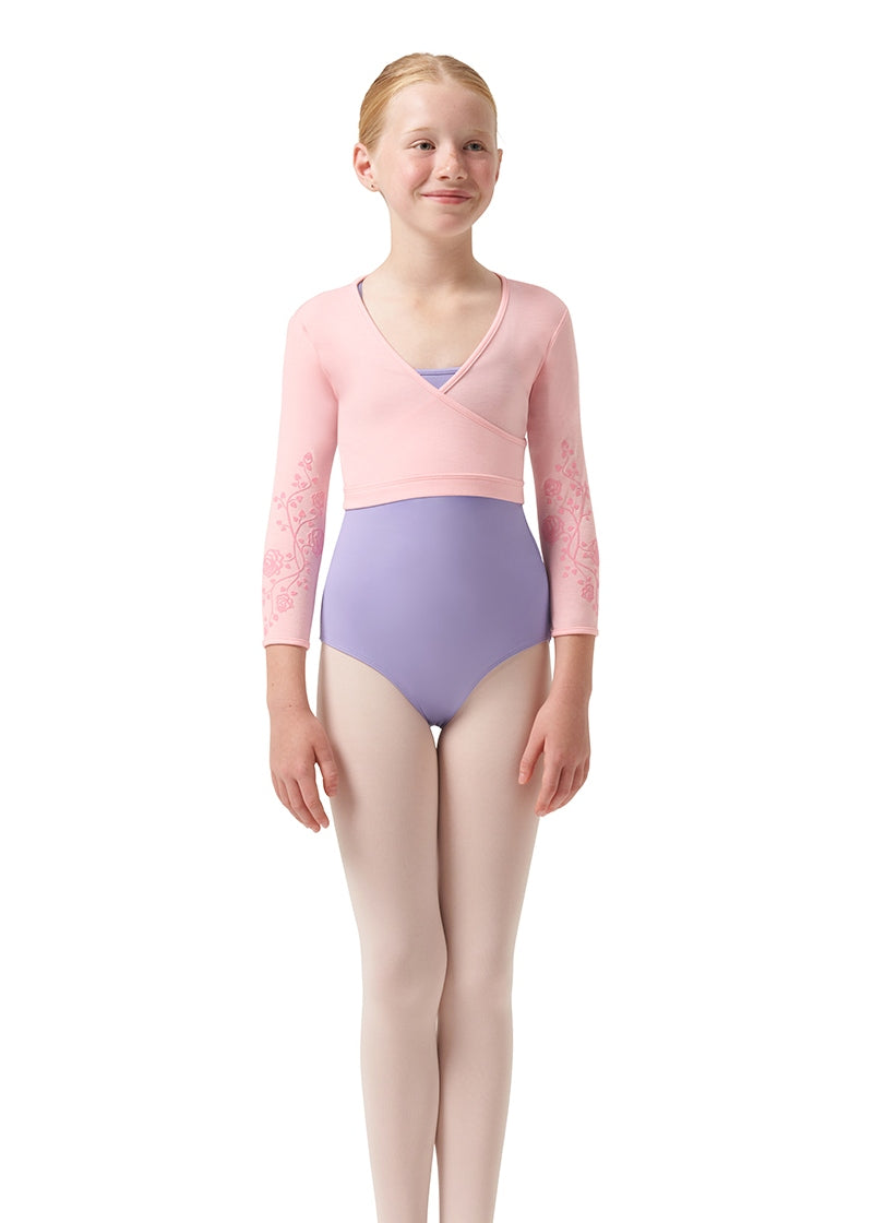 Rose Vine Bea Youth Wrap Top (Candy Pink)