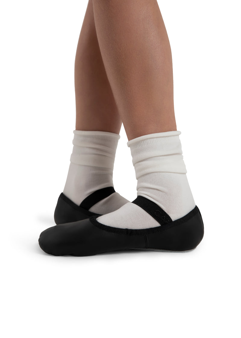 Capezio 205C-BLK Daisy Unisex Youth Full Sole Leather Ballet Shoe in Black