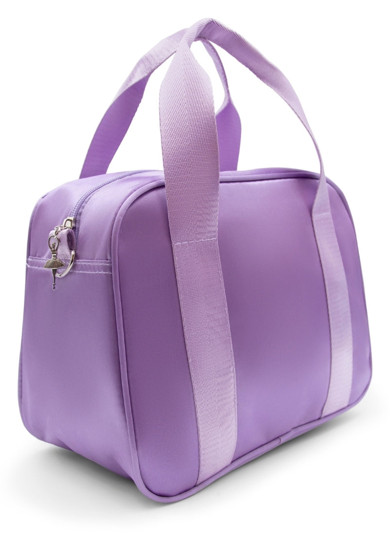 purple dance duffel bag with nylon handles