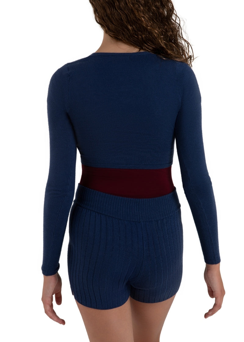 Capezio blue crop sweater