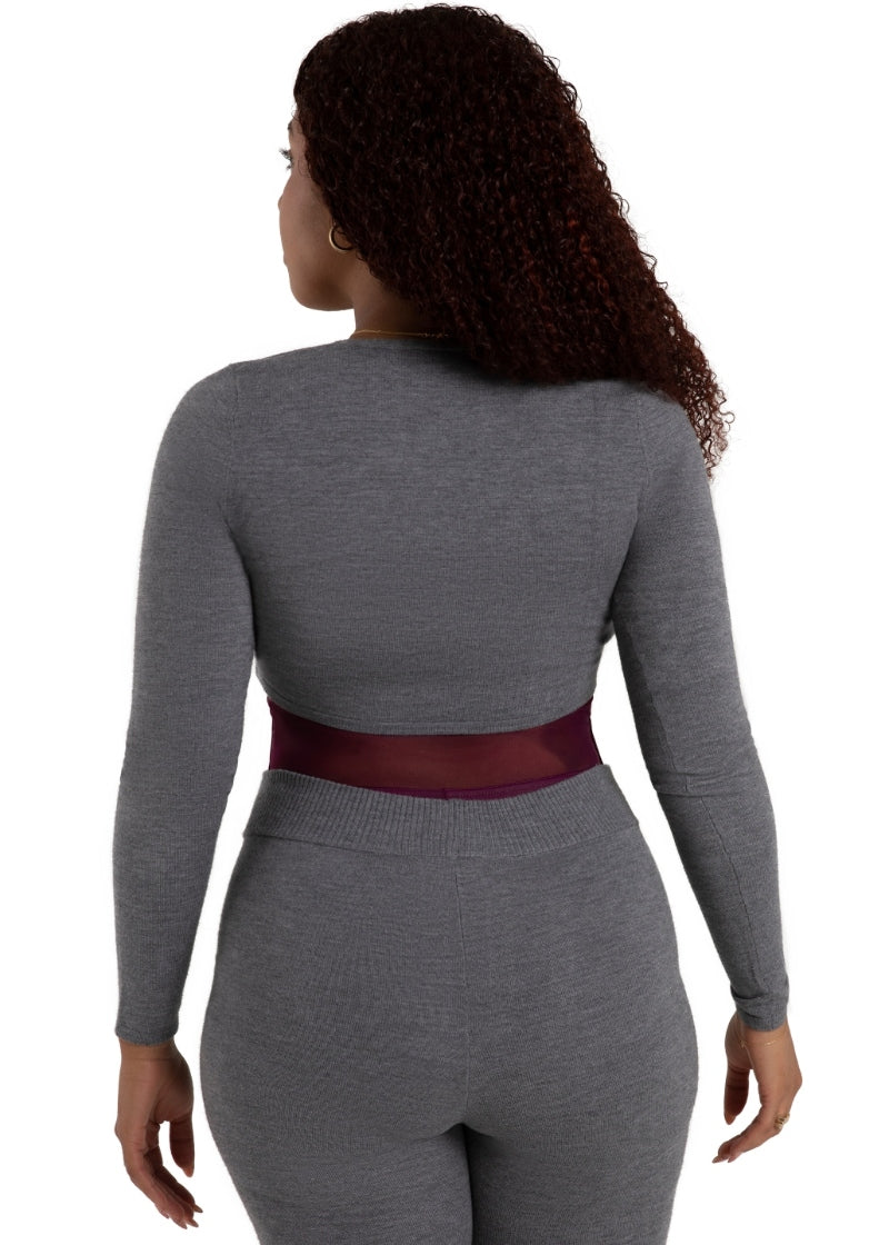 Capezio gray crop sweater