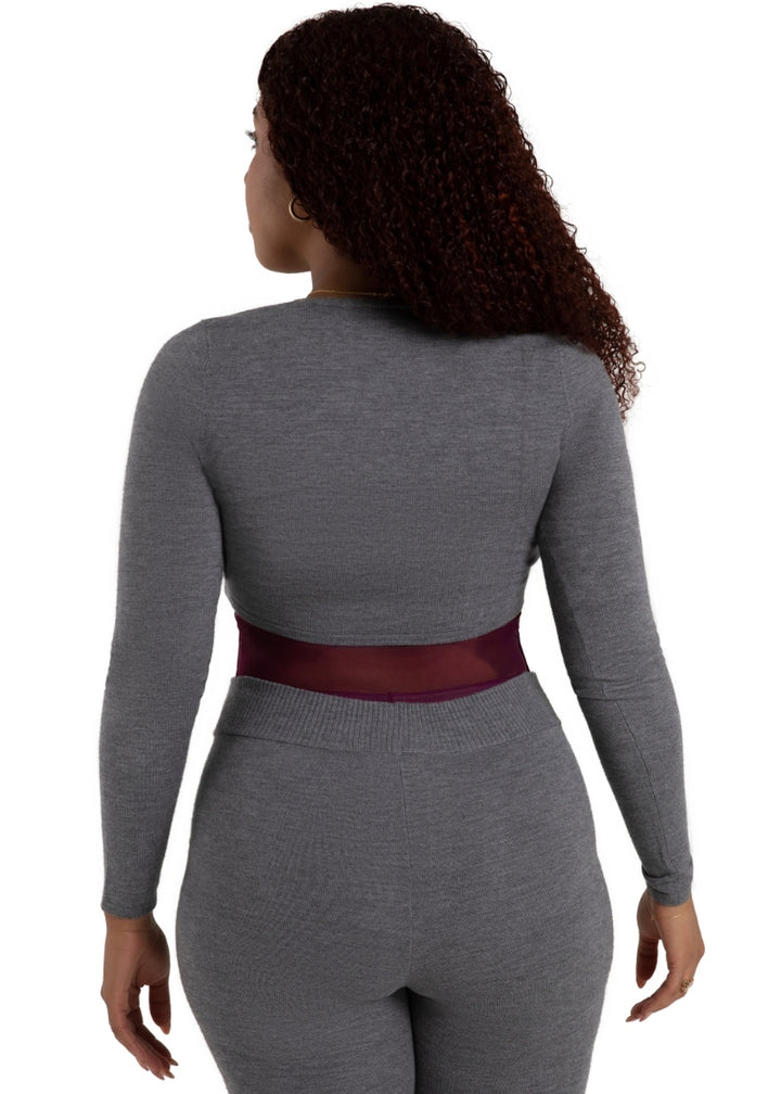 Capezio gray crop sweater