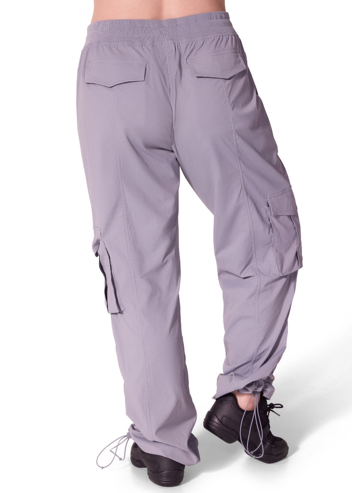 Capezio Jet Setter Dance Dynamics Studio Joggers F12555W in gray with cargo pockets and drawstring ankle openings