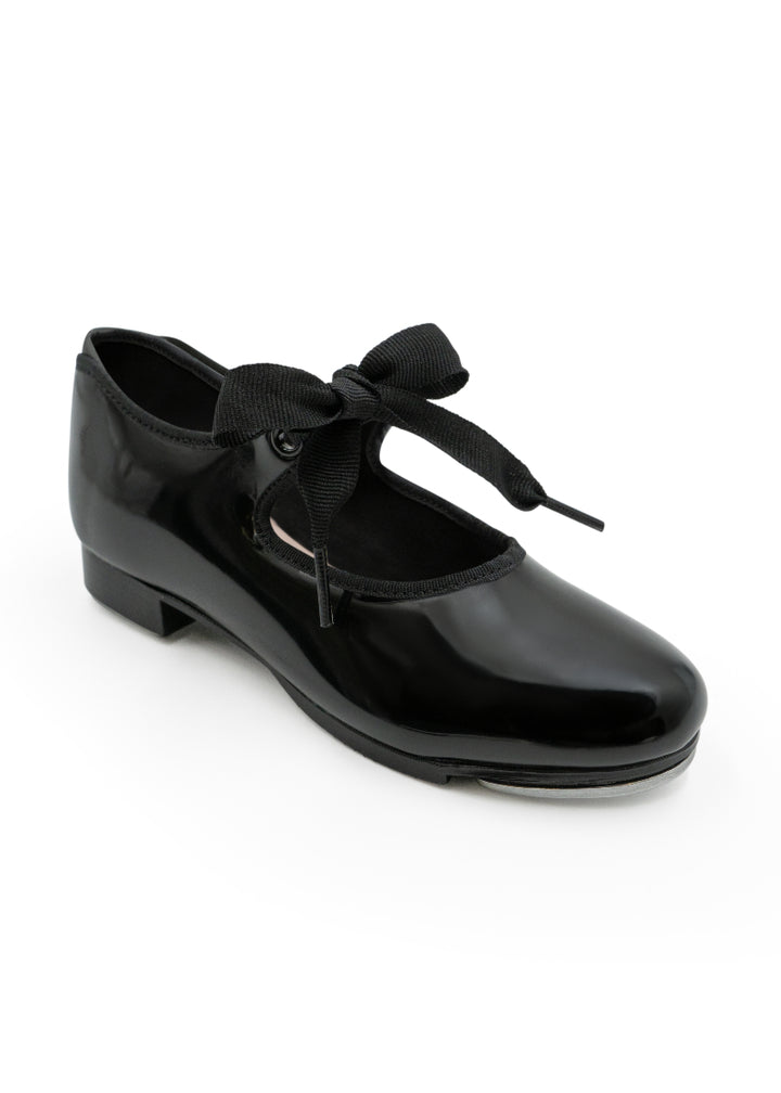 Capezio N65-PAT Jr. Tyette™ Tie-On Tap Shoe in Black Patent (shiny black pvc)