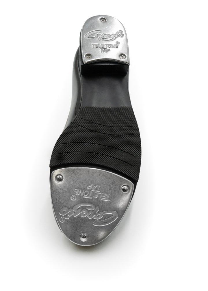 Capezio N65-PAT Jr. Tyette™ Tie-On Tap Shoe in Black Patent (shiny black pvc) with Tele Tone Taps