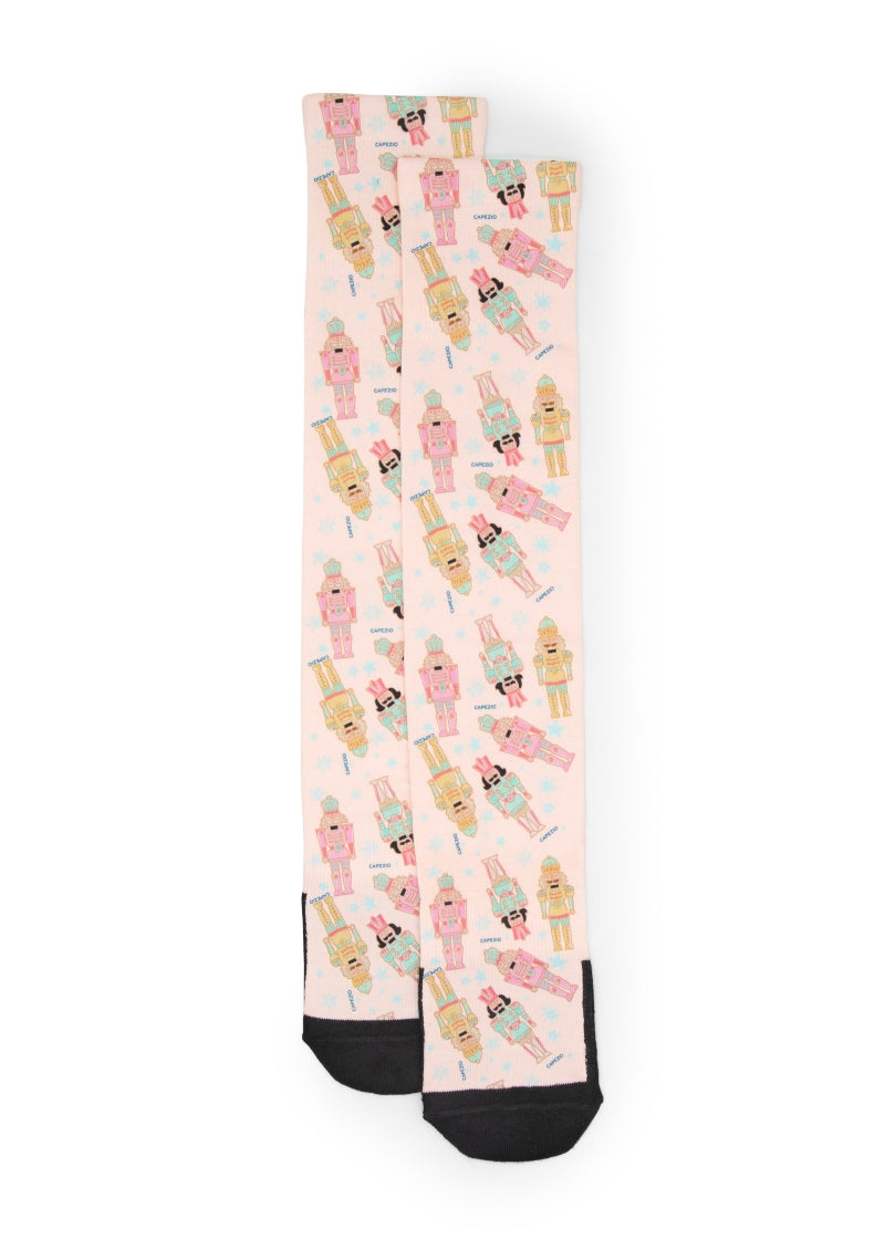 Capezio PC005 knee high ballet socks in Nutcracker print