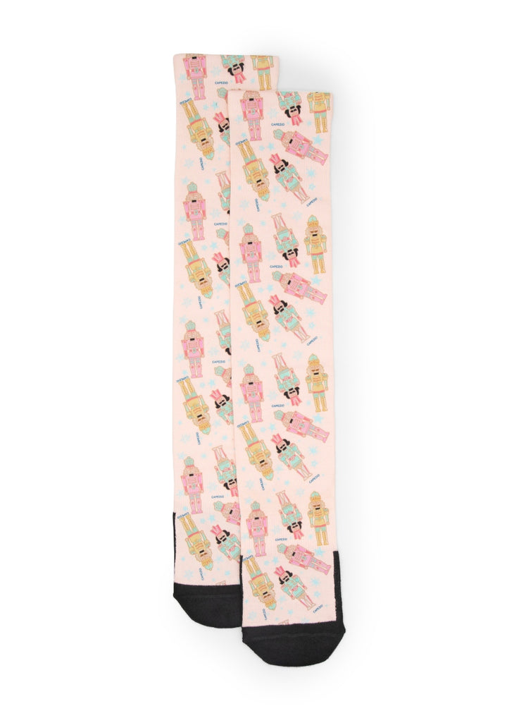 Capezio PC005 knee high ballet socks in Nutcracker print