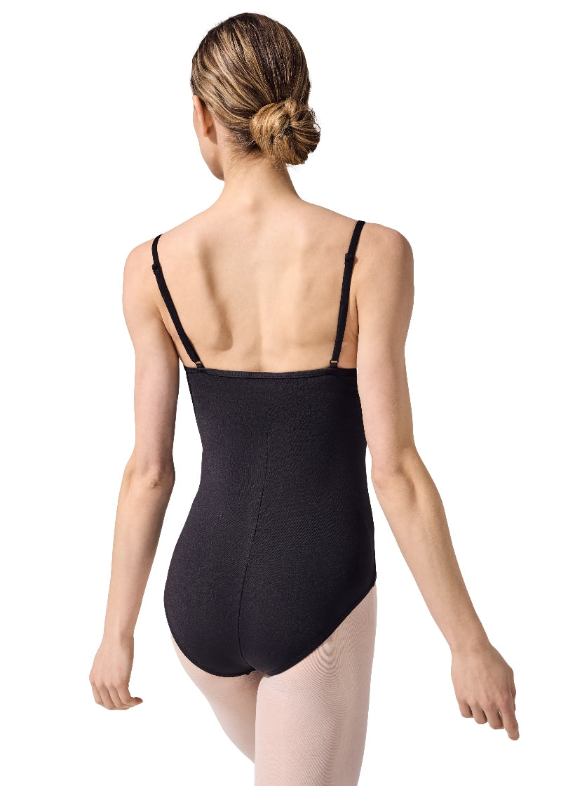 Capezio SE1020W camisole leotard with built-in bra and adjustable straps in black
