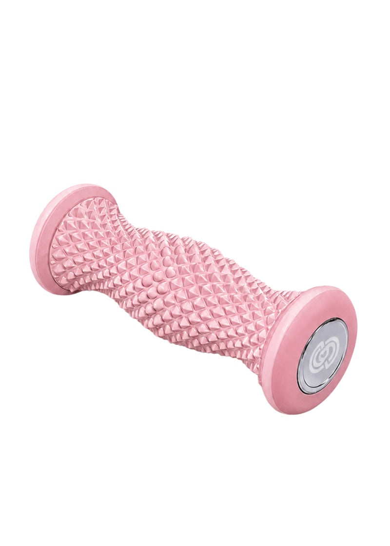 Covet Dance Arch Angel textured foot massage roller in pink with silver Covet logo on the end.