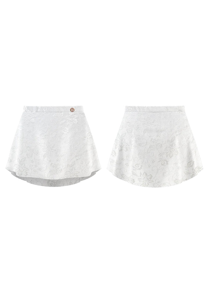 Mirabelle Pull-On Skirt (Snow Lace)