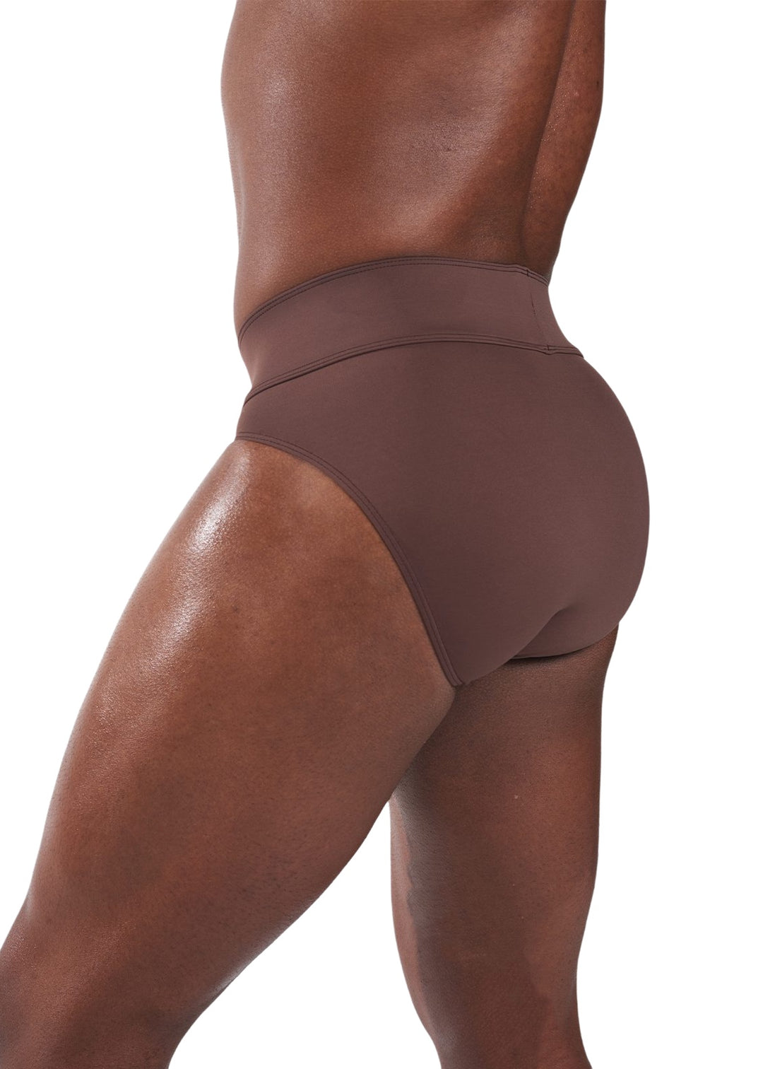 Brown full seat dance belt.