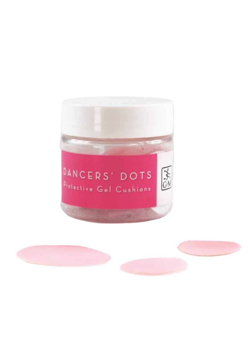 Gaynor Minden Dancers' Dots mini jar with two sizes of pink gel cushions.