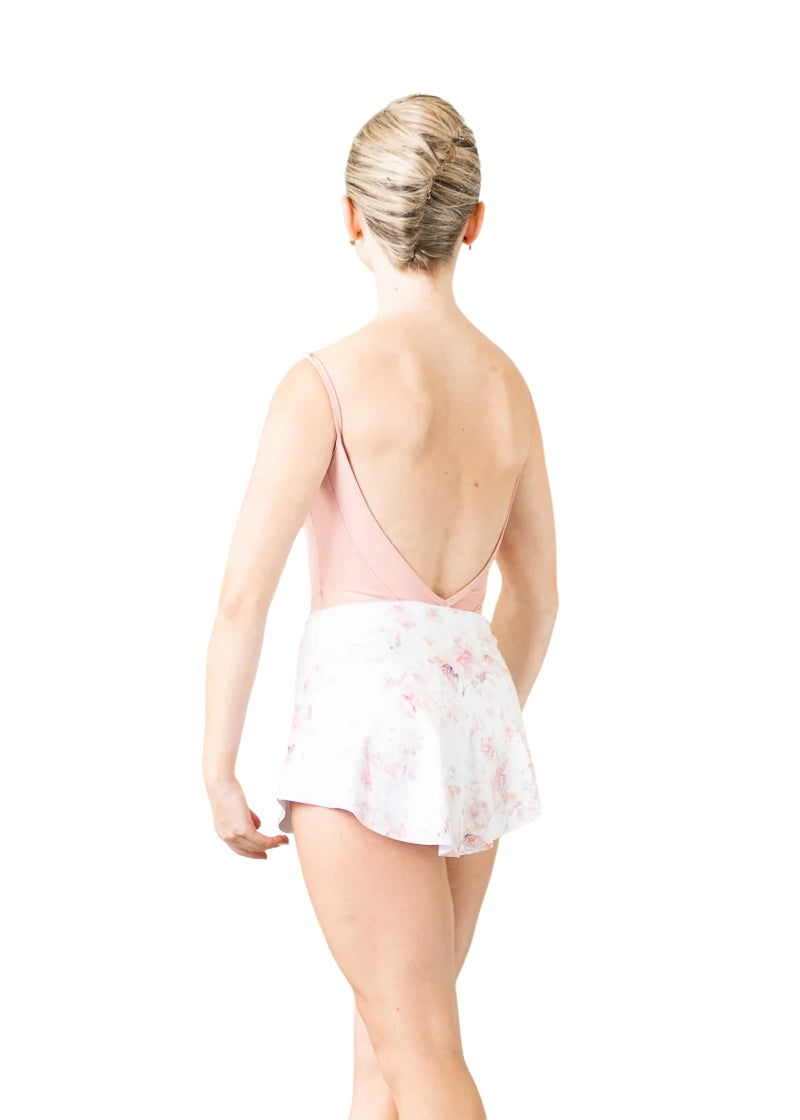 Danse de Paris L0015L women's Antoinette camisole leotard in blush pink with mid-cut V-back