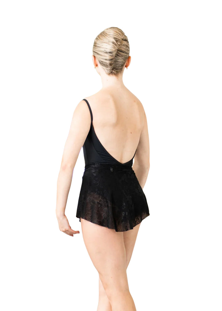 Danse de Paris L0015L women's Antoinette camisole leotard in black with mid-cut V-back