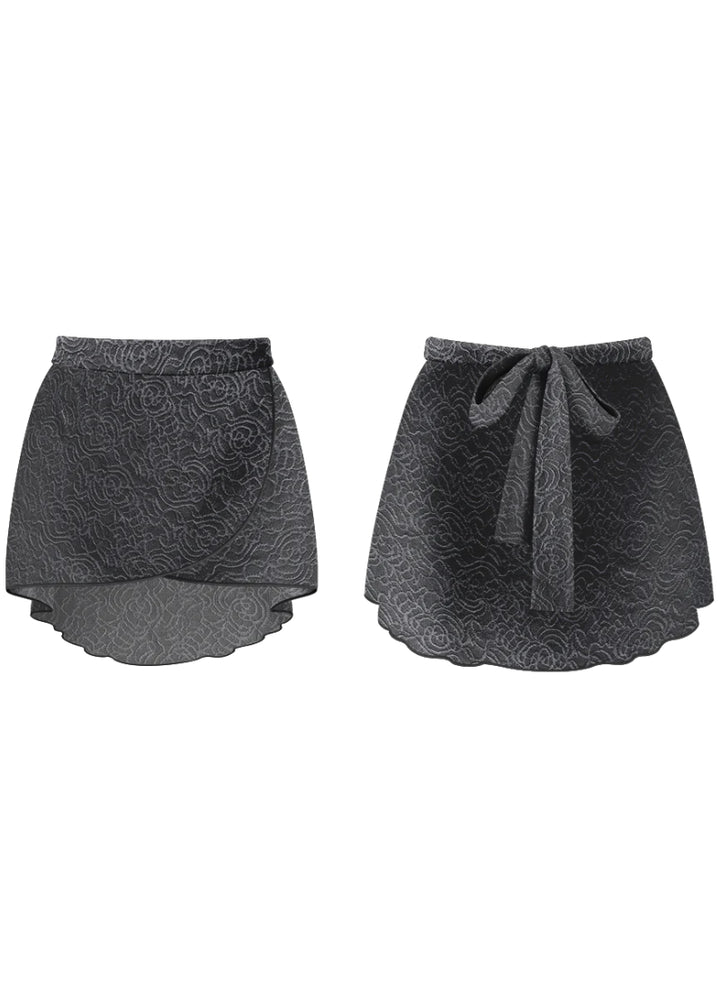 Delphine Lace Wrap Skirt (Jet)