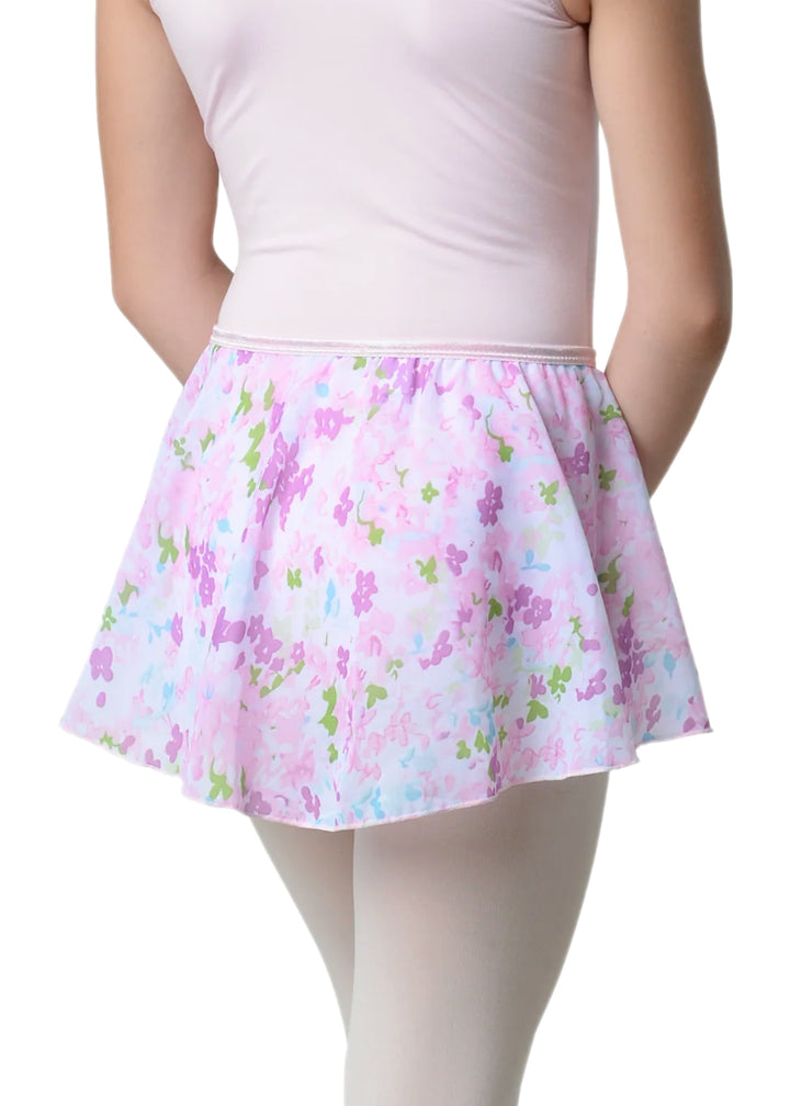 Colette Pastel Flowers Youth Pull-On Skirt (Pink)