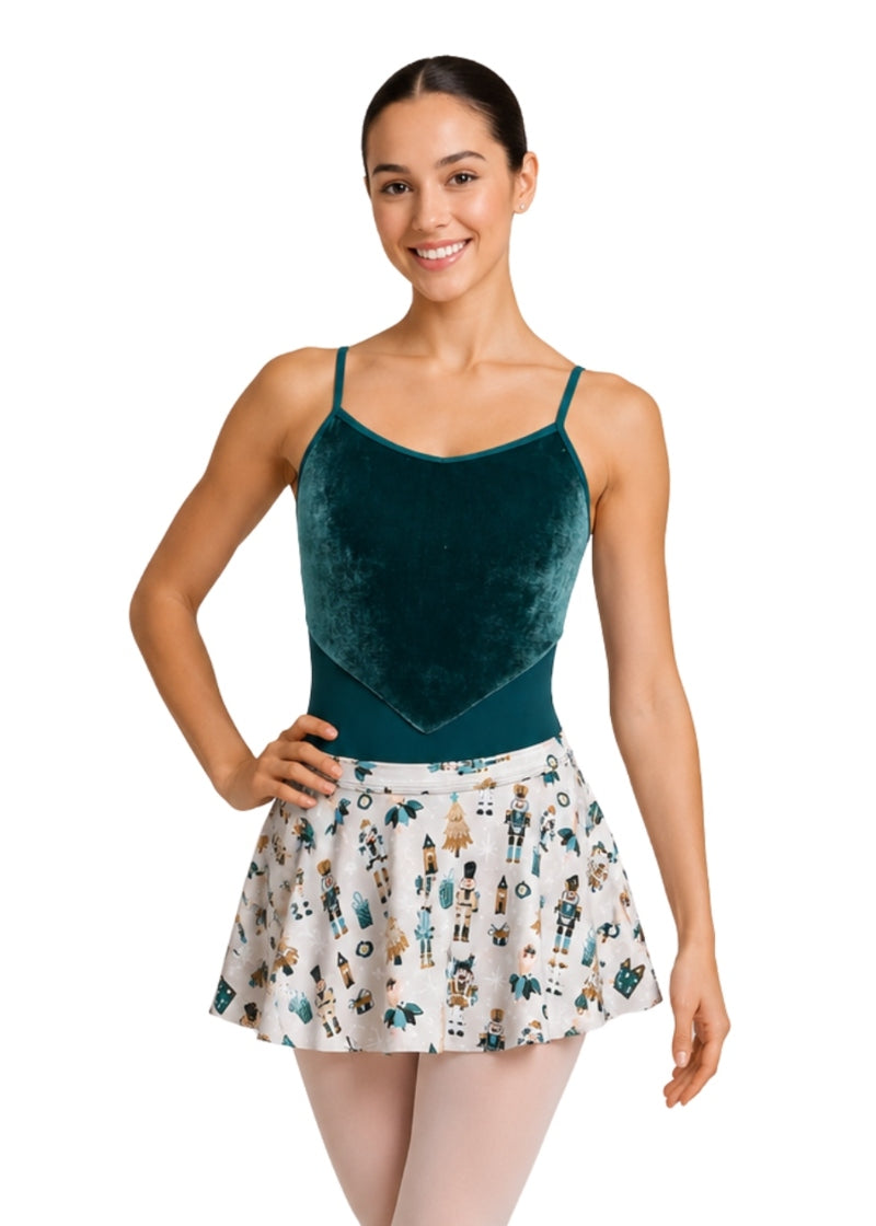 Danznmotion 26411A pull-on ballet skirt in Nutcracker print
