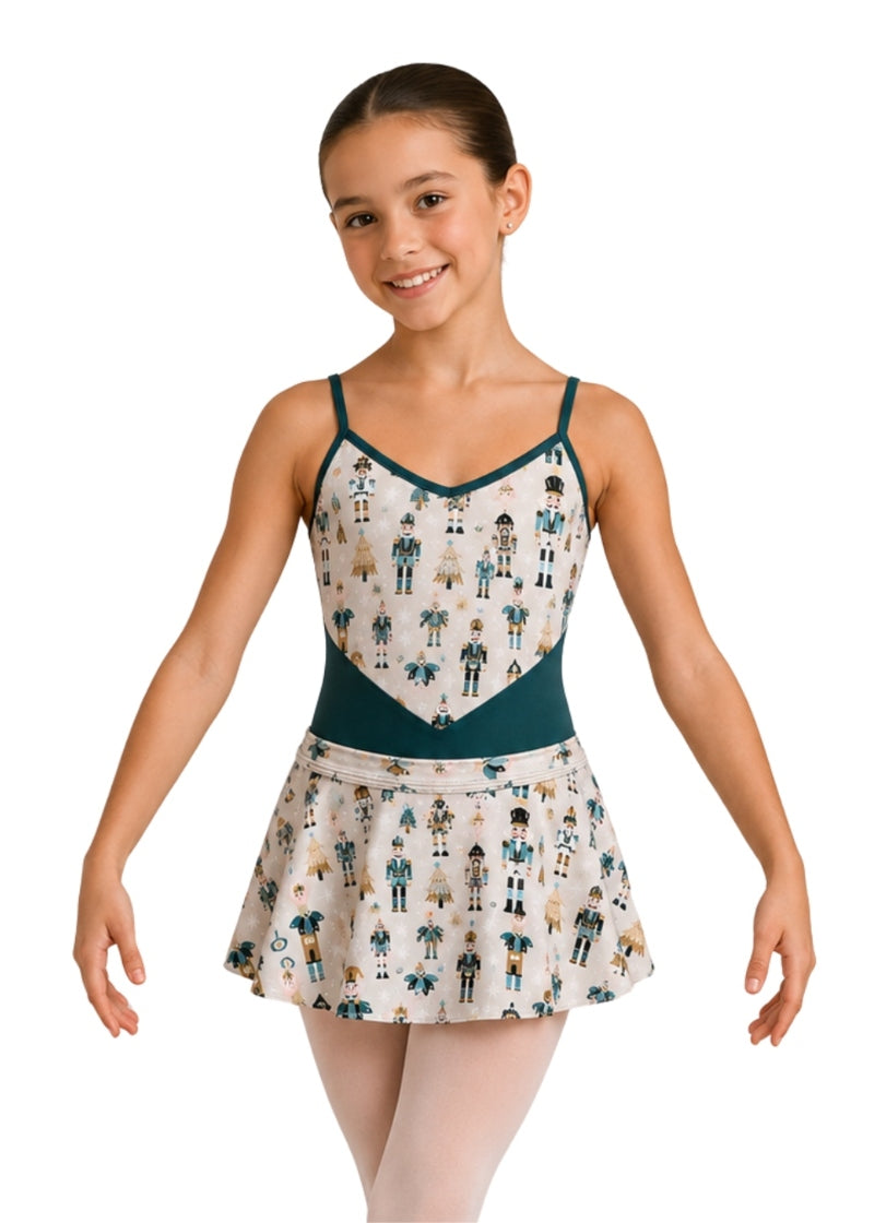 Danznmotion girls' 26411C pull-on ballet skirt in Nutcracker print