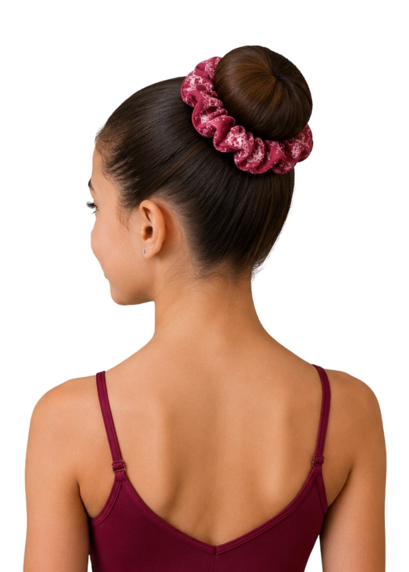 Danznmotion 26700 Nutcracker print scrunchie in Autumn Red