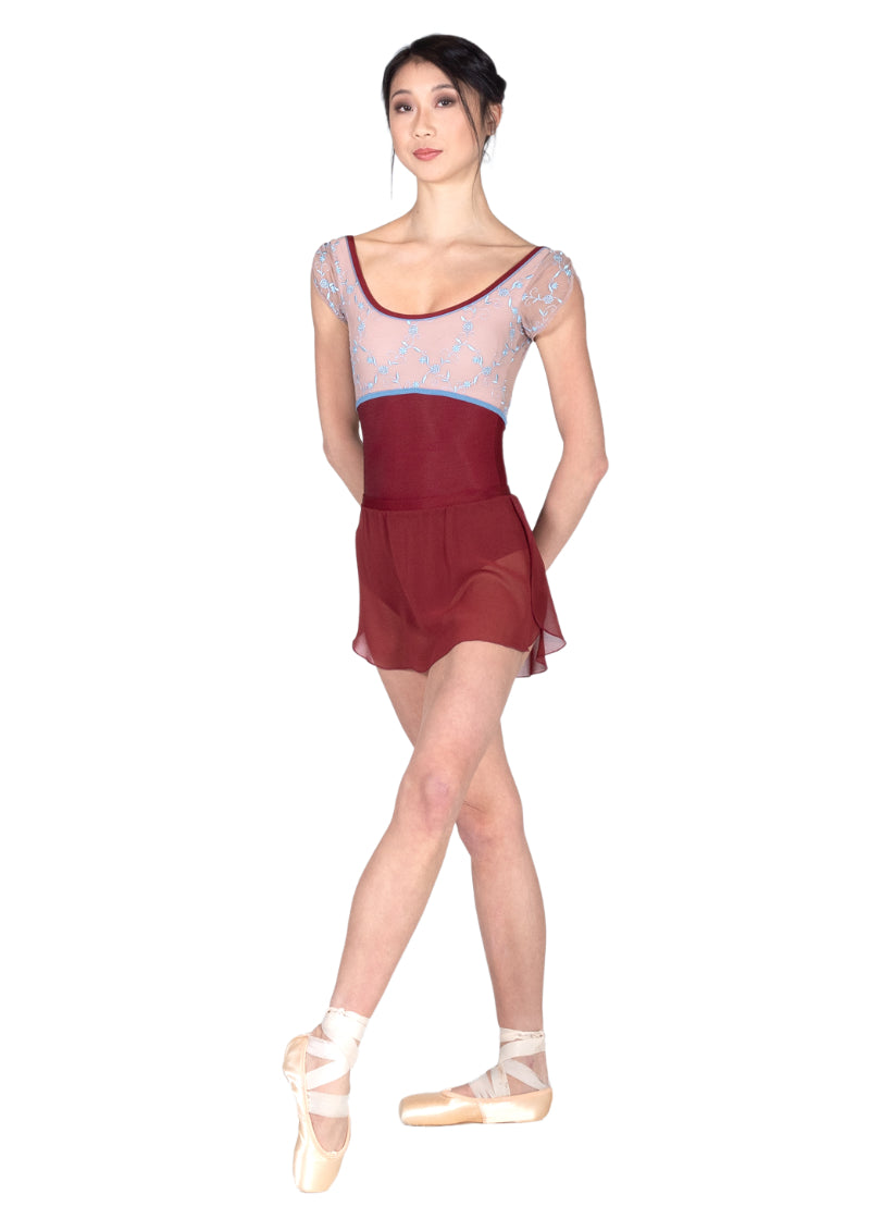 Iside Flutter Cap Sleeve Leotard (Bordeaux)