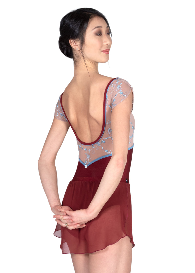 Iside Flutter Cap Sleeve Leotard (Bordeaux)