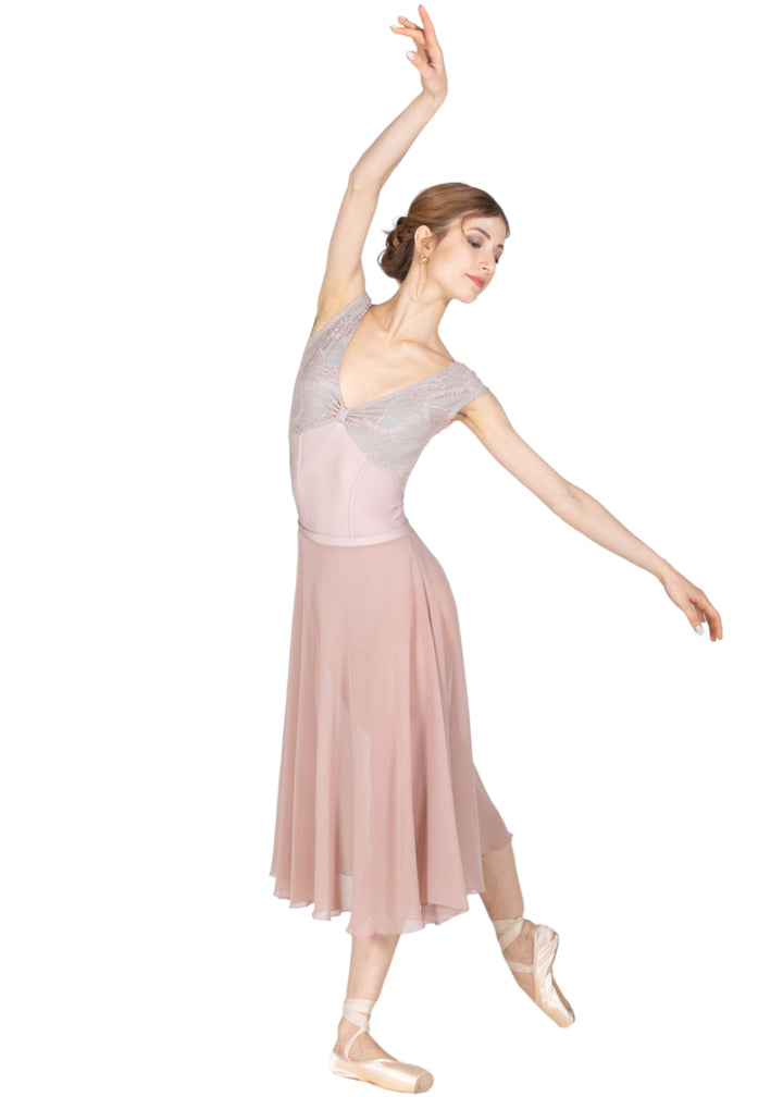 Venere Lace Cap Sleeve Leotard (Rosé)