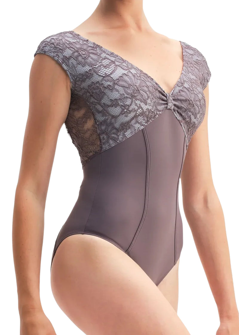 Venere Princess Seam Lace Cap Sleeve Leotard (Abano)