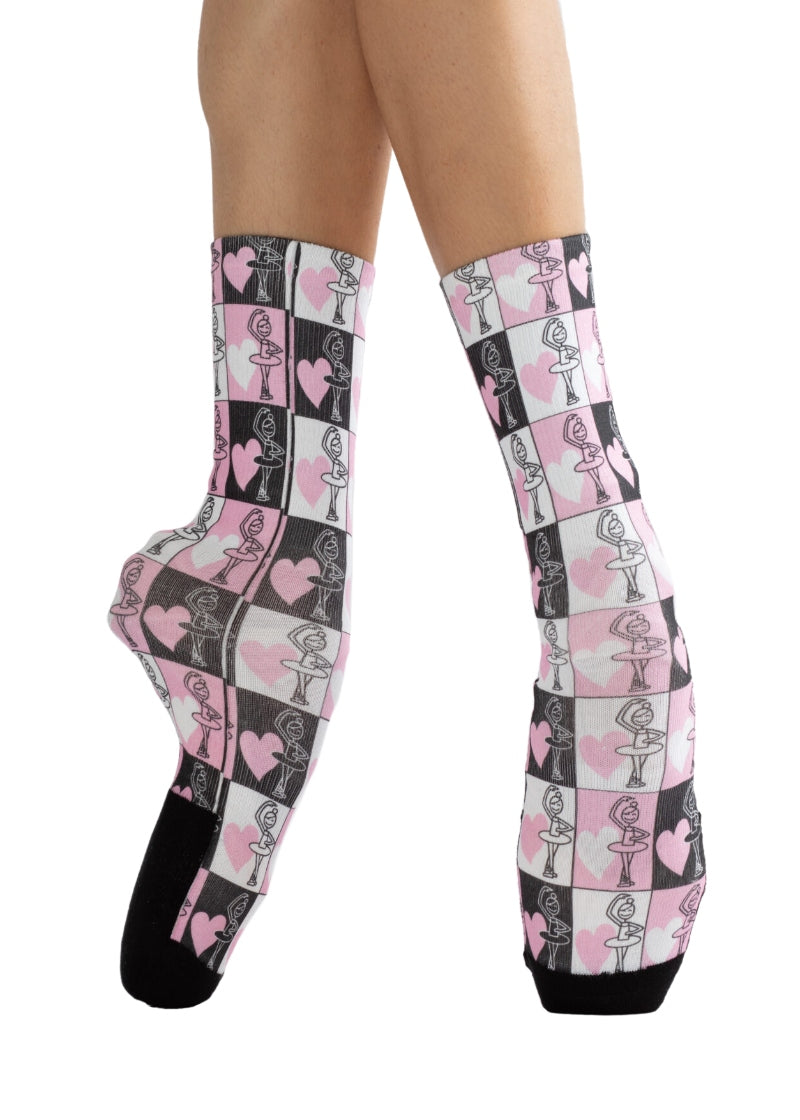 Heart Ballet Crew Socks