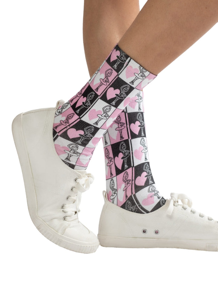 Heart Ballet Crew Socks