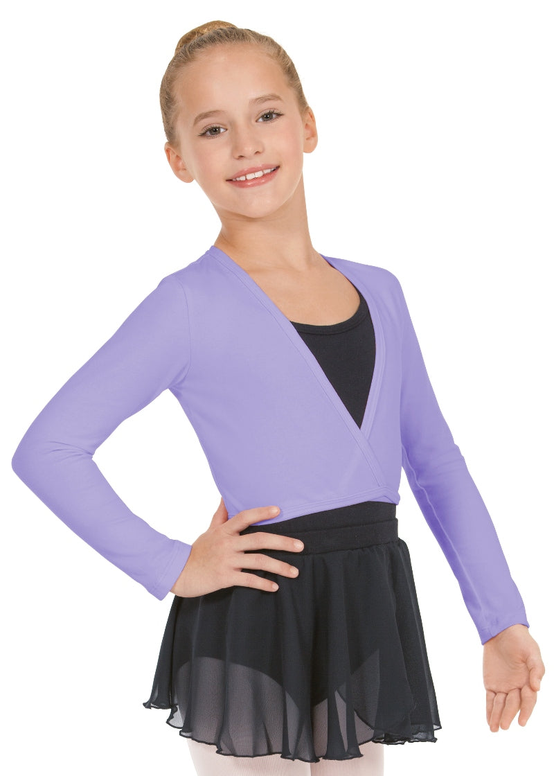 Eurotard 10523C youth ballet cotton wrap sweater in light purple