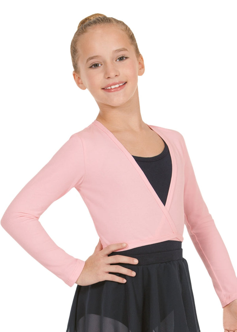 Eurotard 10523C youth ballet cotton wrap sweater in light pink