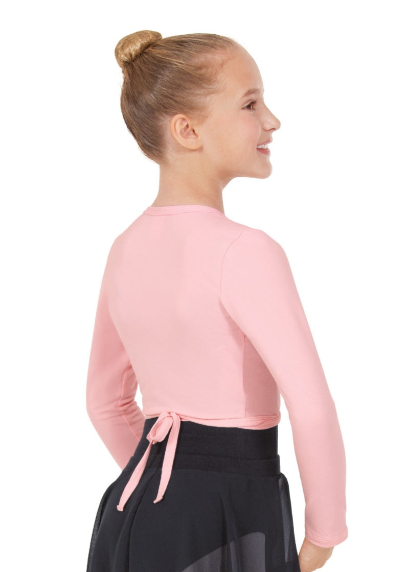 Eurotard 10523C youth ballet cotton wrap sweater in light pink