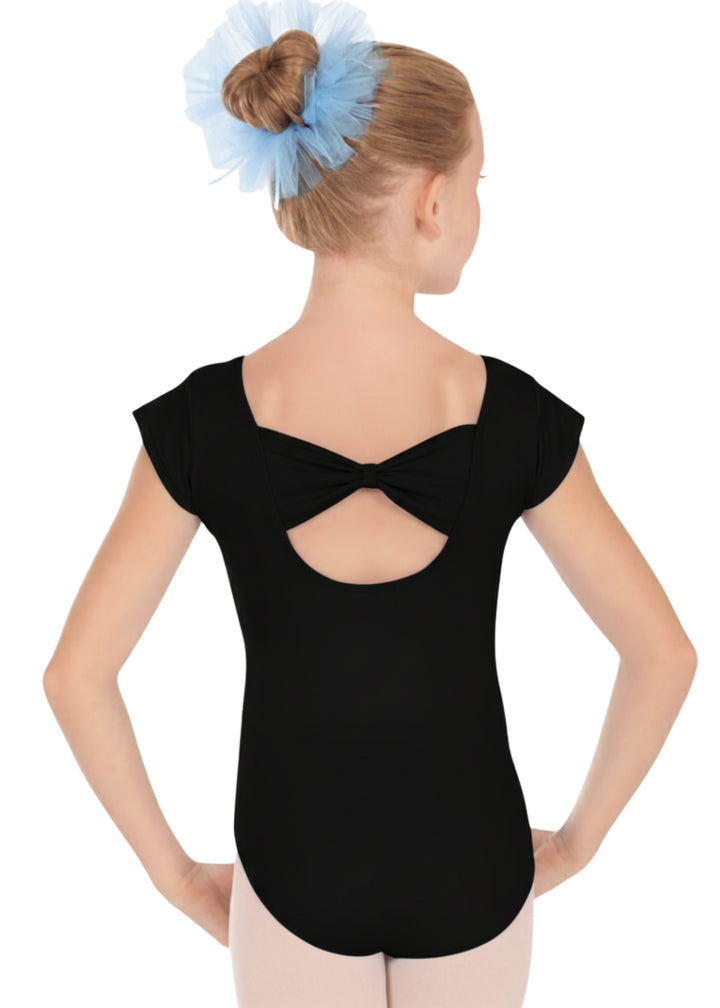 Eurotard Microfiber Youth Bow-Back Cap Sleeve Leotard (Black)