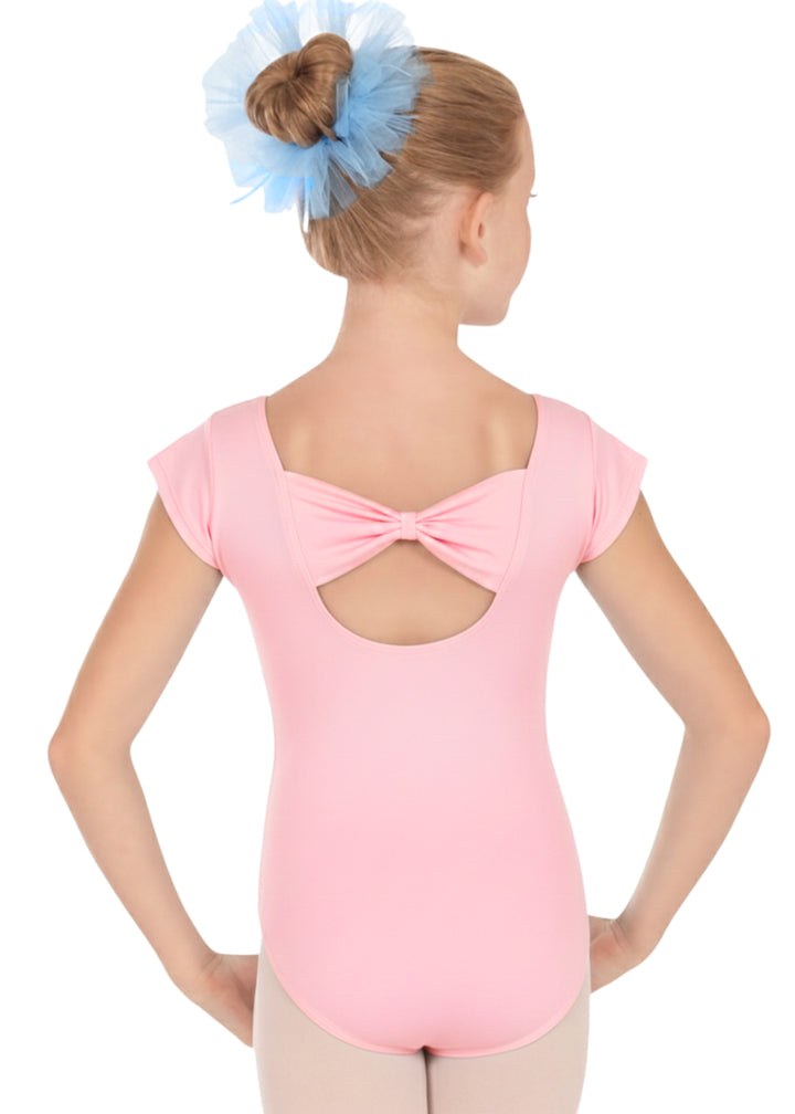 Eurotard Microfiber Youth Bow-Back Cap Sleeve Leotard (Pink)