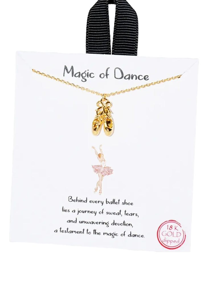 18k gold dipped ballet shoe pendant necklace
