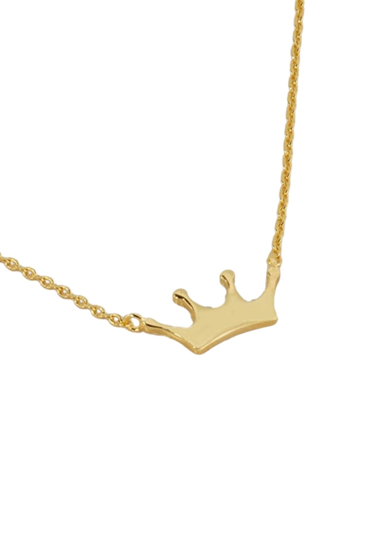 Fashion City Princess Crown charm necklace made of gold-dipped brass