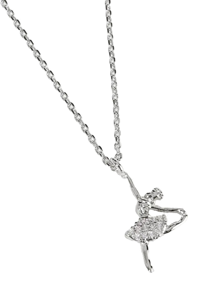 white gold dipped ballerina pendant necklac