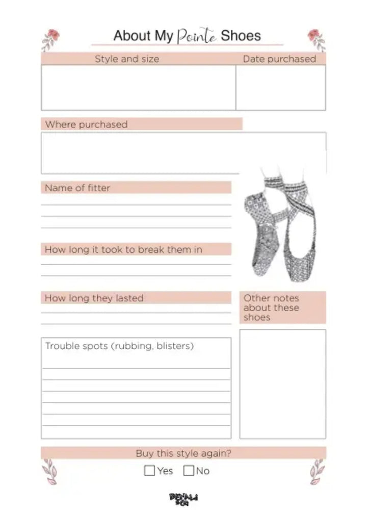 "Footnotes for Pointe" Ballet Tracker Journal