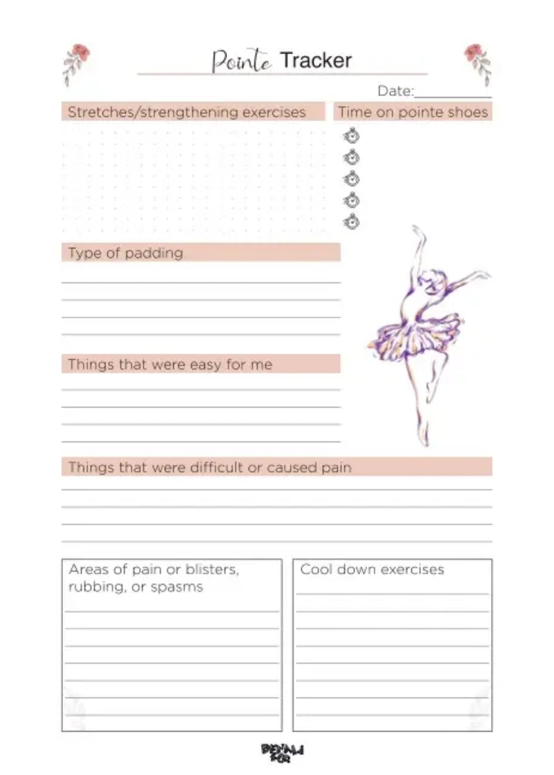 "Footnotes for Pointe" Ballet Tracker Journal