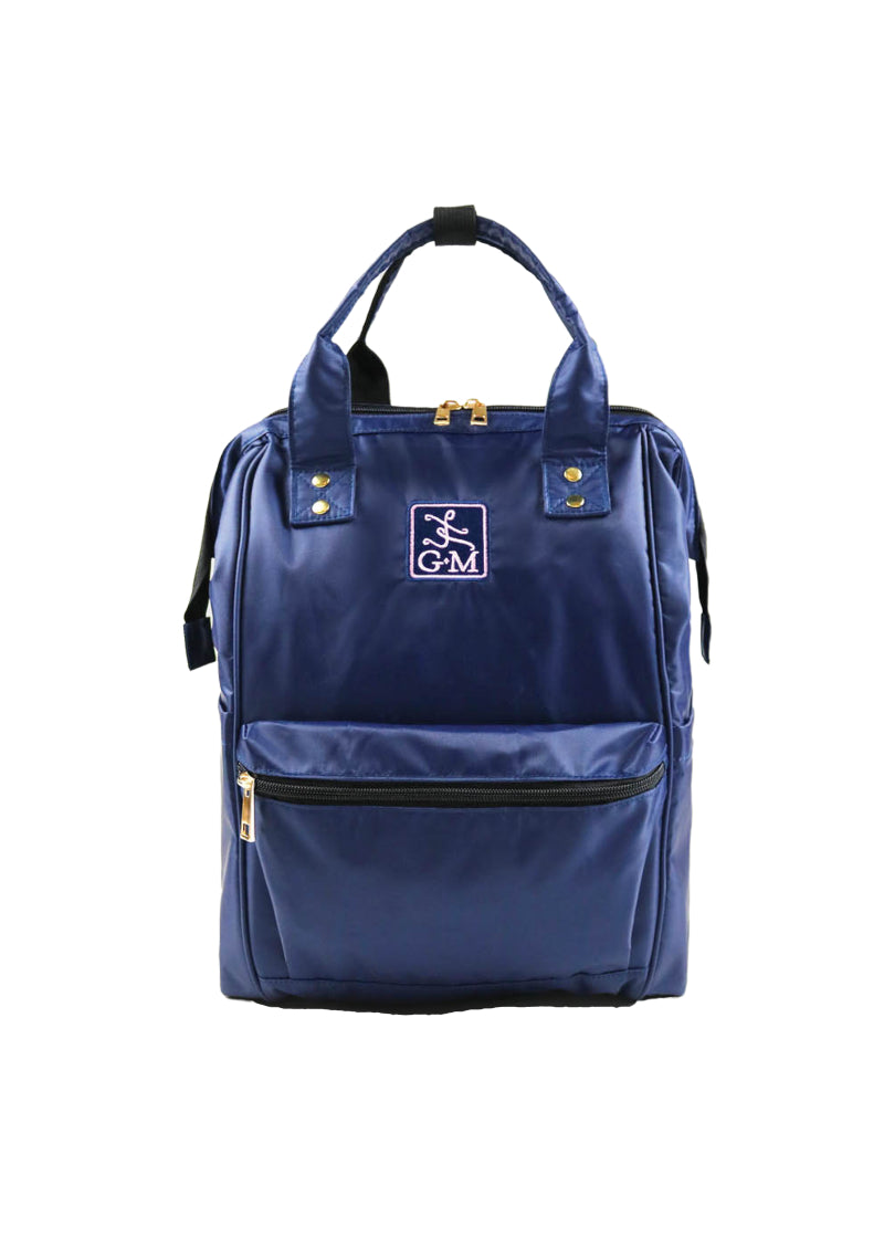 Gaynor Minden studio bag backpack in navy blue.